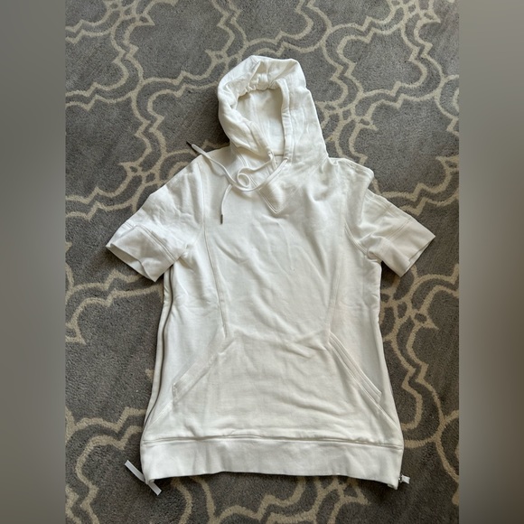 Women’s Extra Large White Helmut Lang Short Sleeve Hoodie - Picture 1 of 8